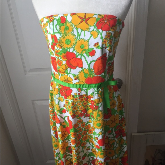 Eva Franco Cotton Strapless Dress. 10 - Picture 9 of 11